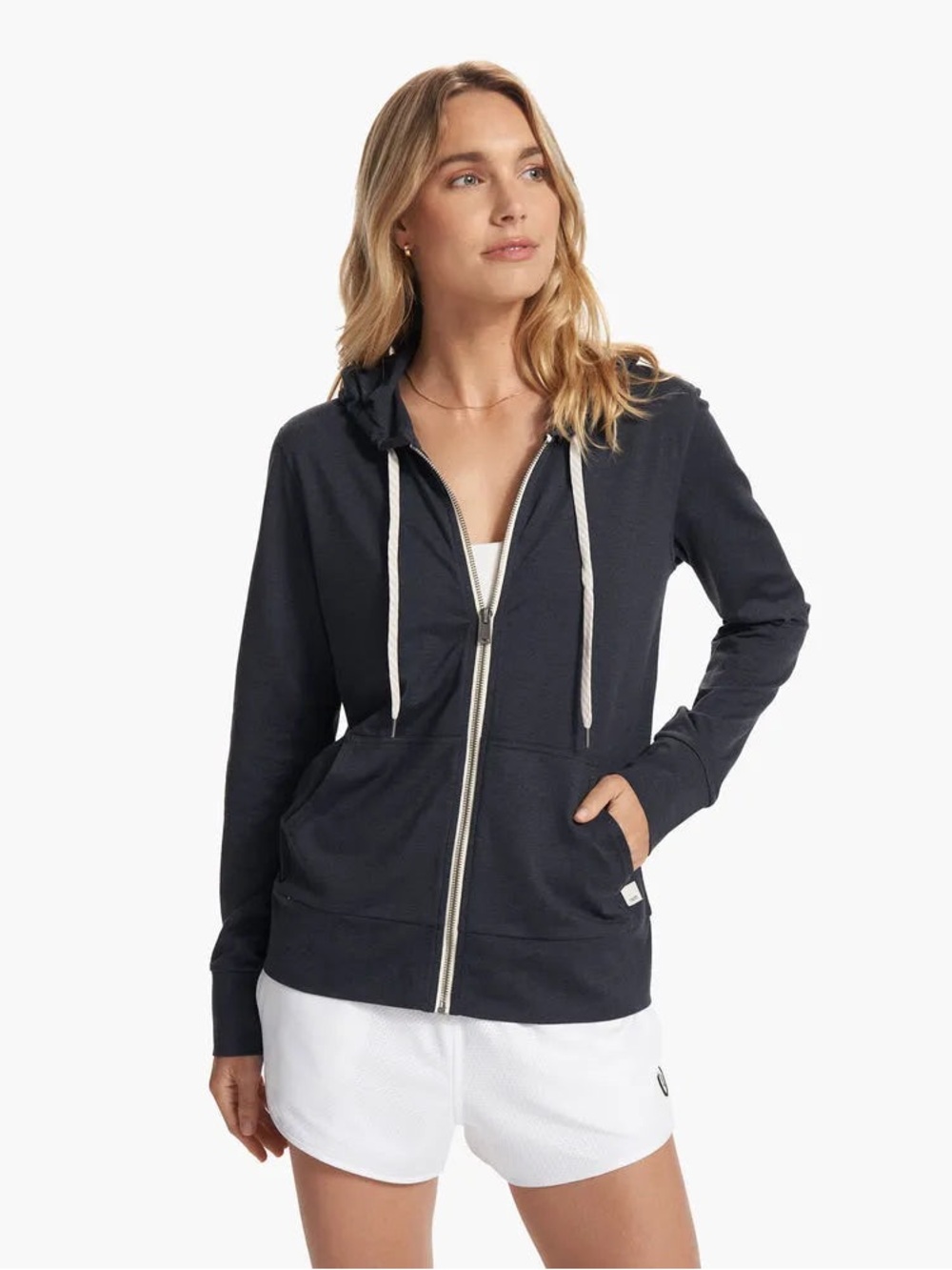 Vuori Womens Shirt Halo Performance Hoodie 2.0 Midnight Heather Size Small